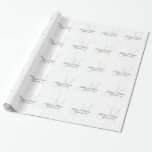 Papier Cadeau Papier d'enveloppement de monogramme Mariage blanc<br><div class="desc">Papier d'emballage monogramme mariage blanc. Ajoutez un nom et une personnaliser avec une initiale.</div>