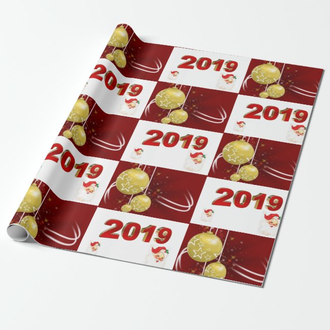 Papier Cadeau Papier d'enveloppement de Noël 2019 (Déroulé)