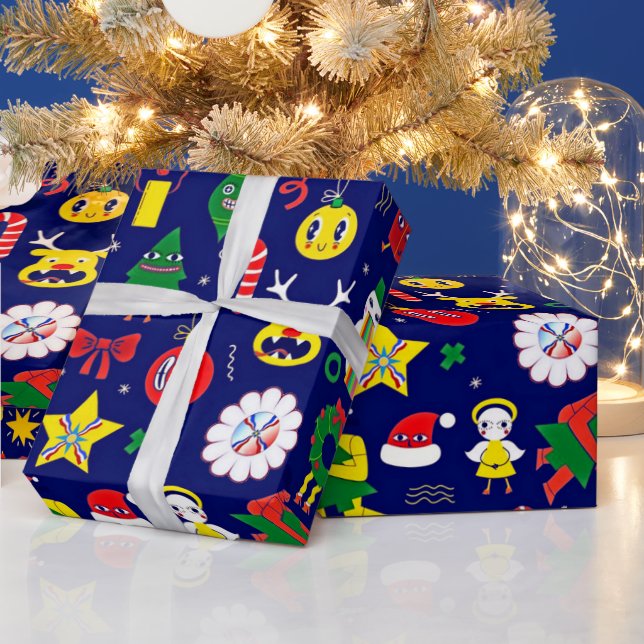 Papier Cadeau Papier d'enveloppement de Noël assyrien, brillant (Vacances)