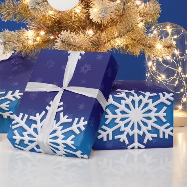 Papier Cadeau Papier d'enveloppement de Noël avec flocons de nei (Vacances)