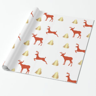 Papier Cadeau Papier d'enveloppement de Noël de cerfs