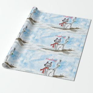 Papier Cadeau Papier d'enveloppement de Noël de chats grincheux