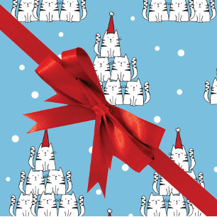 Papier Cadeau Papier d'enveloppement de Noël de l'arbre de chat