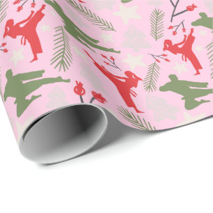 Papier Cadeau Papier d'enveloppement de Noël des arts martiaux