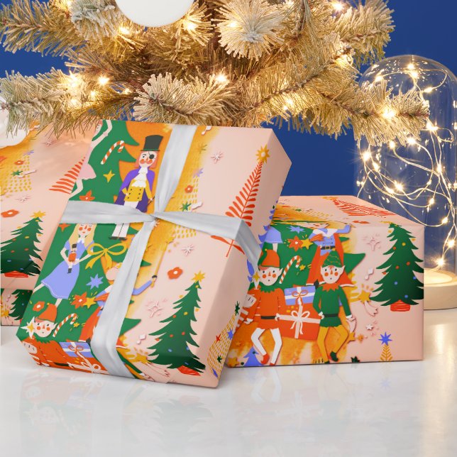 Papier Cadeau Papier d'enveloppement de Noël du monde des noiset (Vacances)