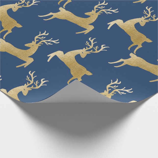 Papier Cadeau Papier d'enveloppement de Noël Elegant Gold Deer (Coin)