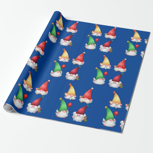 Papier Cadeau Papier d'enveloppement de Noël Gnome (Déroulé)
