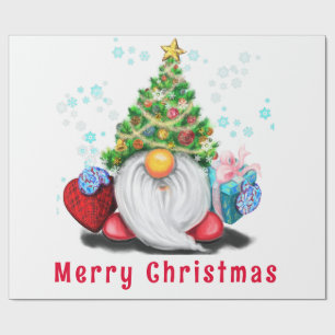 Papier Cadeau Papier d'enveloppement de Noël Gnome mignon