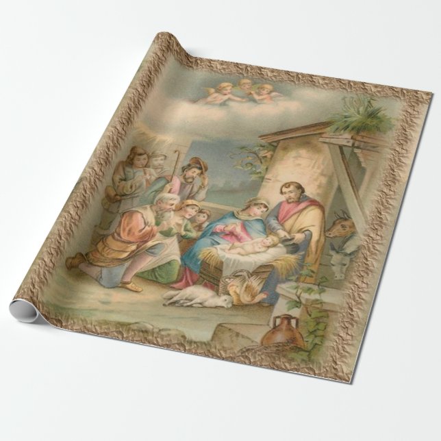 Papier Cadeau Papier d'enveloppement de Noël Jésus (Déroulé)