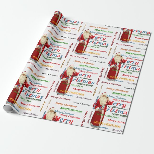 Papier Cadeau Papier d'enveloppement de Noël Joyeux Noël Père No (Déroulé)