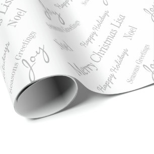 Papier Cadeau Papier d'enveloppement de Noël Nom personnalisé