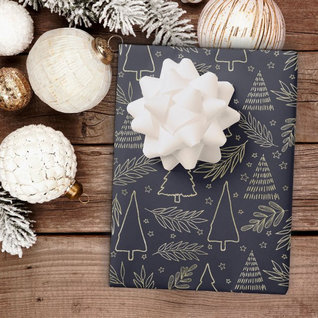 Papier Cadeau Papier d'enveloppement de Noël Or (Créateur téléchargé)