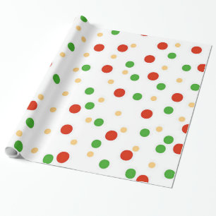 Papier Cadeau Papier d'enveloppement de Noël Polka Dot Fun