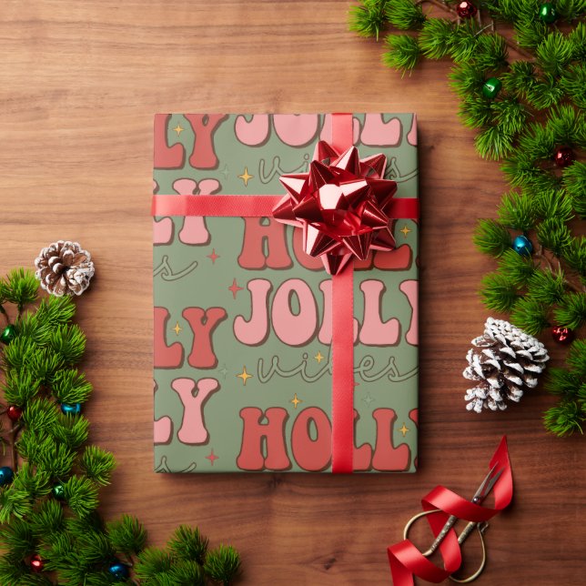 Papier Cadeau Papier d'enveloppement de Noël rétro (Cadeau de vacances)