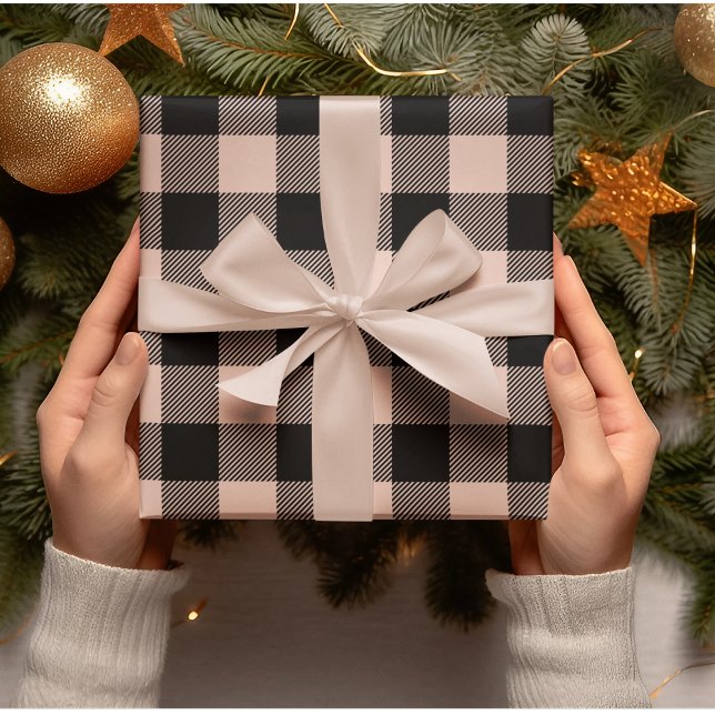 Papier Cadeau Papier d'enveloppement de Noël rose pastel (Créateur téléchargé)