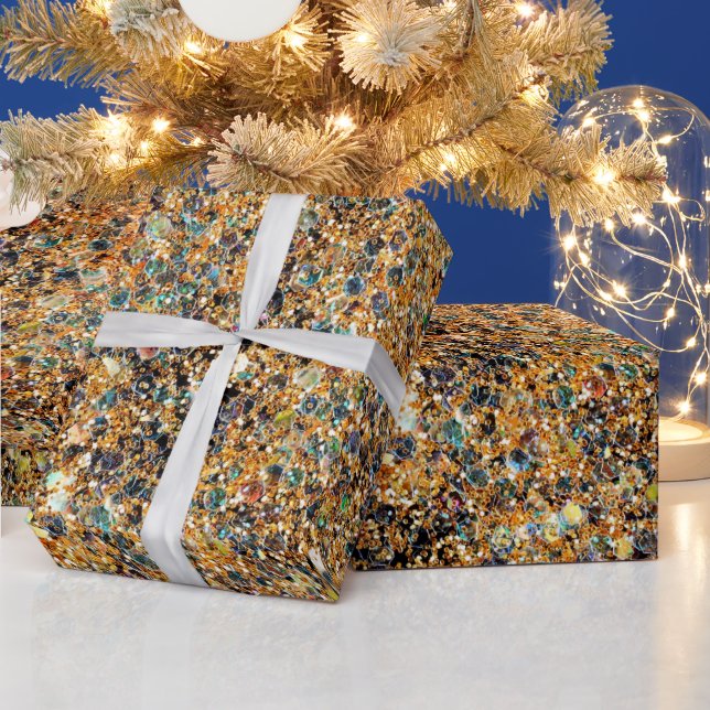 Papier Cadeau Papier d'enveloppement de Parties scintillant colo (Vacances)