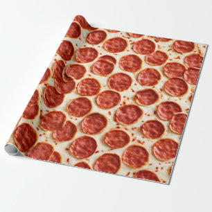 Papier Cadeau Papier d'enveloppement de pizza Pepperoni