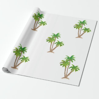 Papier Cadeau Papier d'enveloppement de plage de Palm Tree aquar