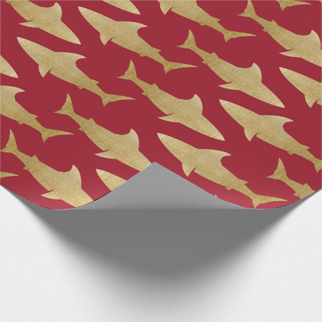 Papier Cadeau Papier d'enveloppement de requin d'or (Coin)
