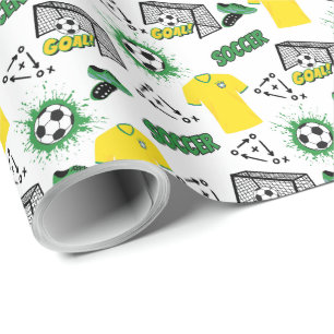 Papier Cadeau Papier d'enveloppement de soccer