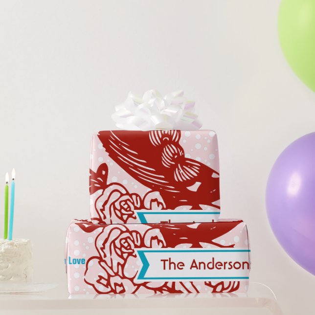 Papier Cadeau Papier d'enveloppement de vacances Peacock personn (Cadeaux de fête)