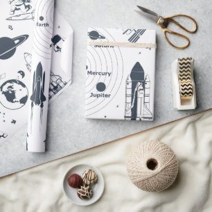 Papier Cadeau Papier d'enveloppement du système solaire des astr