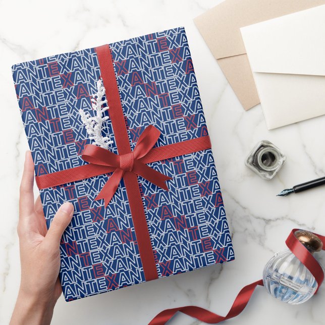 Papier Cadeau Papier d'enveloppement en néon rouge et blanc au T (Créateur téléchargé)