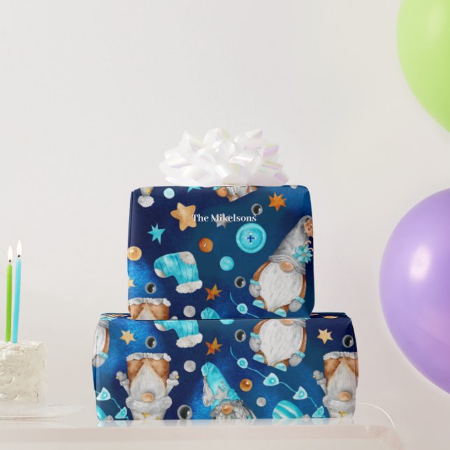 Papier Cadeau Papier d'enveloppement Festif Gnome de Noël (Cadeaux de fête)