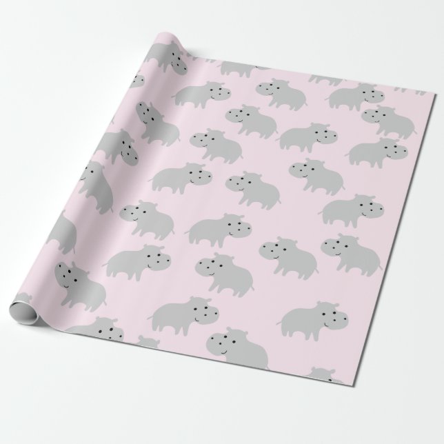 Papier Cadeau Papier d'enveloppement Hippo (Déroulé)