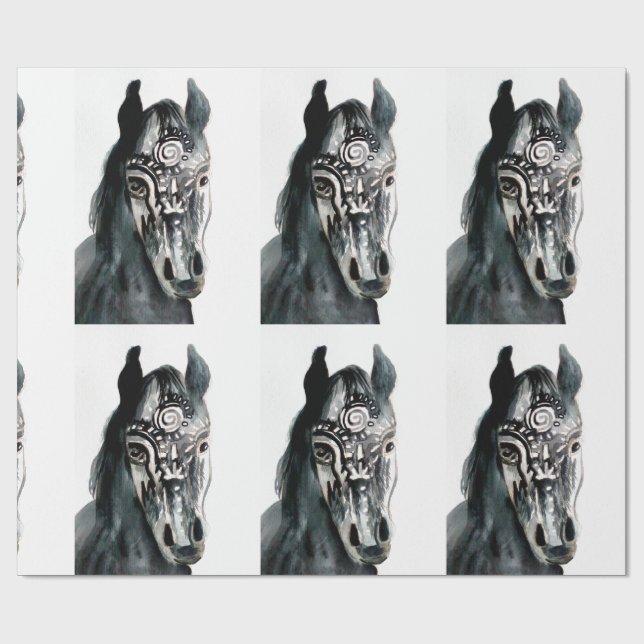 Papier Cadeau Papier d'enveloppement Matte Spirit Horse, 30 po x (Plat)