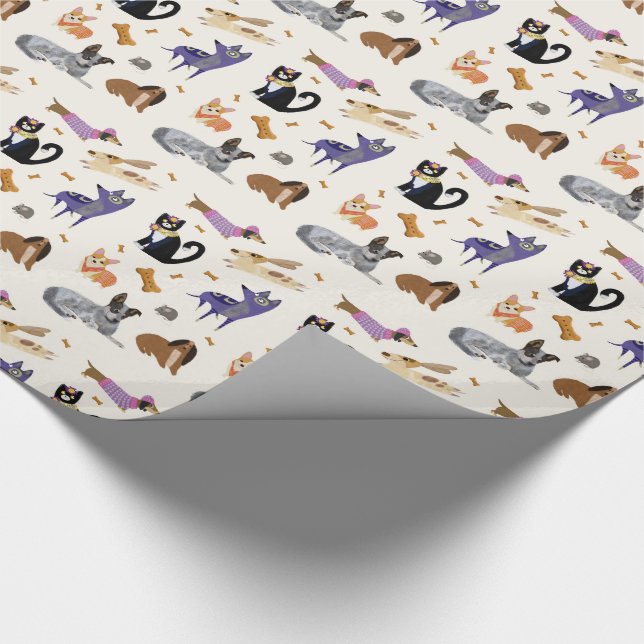 Papier Cadeau Papier d'enveloppement mignon pour animaux de comp (Coin)