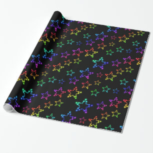 Papier Cadeau Papier d'enveloppement Motif Rainbow Stars
