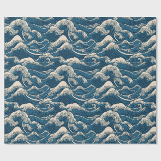 Papier Cadeau Papier d'enveloppement Motif Wave japonais