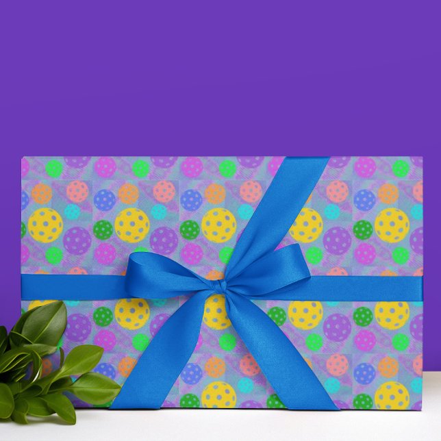 Papier Cadeau Papier d'enveloppement Pickleball Pop Art super (Fun contemporary modern and trendy wrapping paper!)