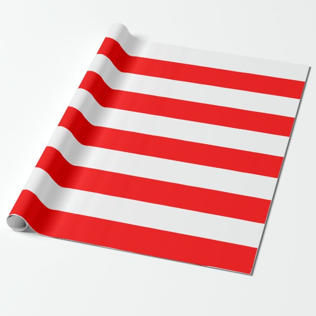 Papier Cadeau Papier d'enveloppement pour bandes rouges et blanc (Déroulé)