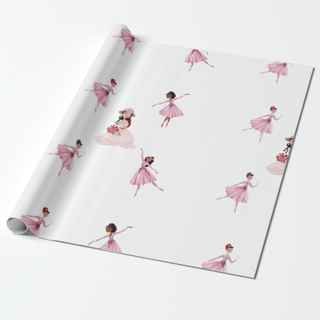 Papier Cadeau Papier d'enveloppement pour filles de ballet (Déroulé)