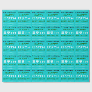 Papier Cadeau Papier d'enveloppement simple 89e anniversaire
