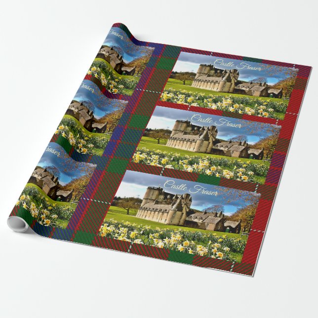 Papier Cadeau Papier d'enveloppement Tartan de Clan Fraser Castl (Déroulé)
