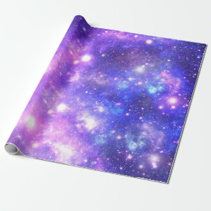 Papier Cadeau Papier d'enveloppement violet de galaxie spatiale