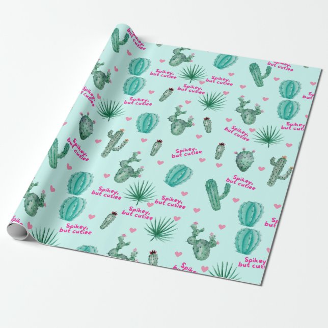 Papier Cadeau Papier écorce de Cactus mignon (Déroulé)