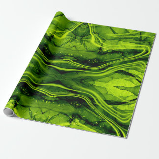 PAPIER CADEAU PAPIER EN MARBRE MOTIF - VERT DE LIME