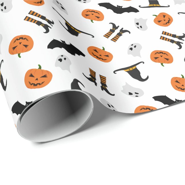 Papier Cadeau Papier enveloppant avec Motif Halloween (Coin rond)