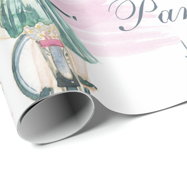 Papier Cadeau Papier enveloppant de la tour Eiffel (Coin rond)