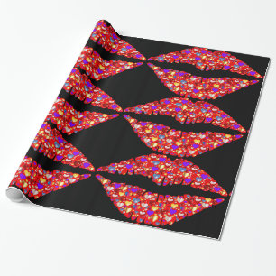 Papier Cadeau papier enveloppant les lèvres d'amour