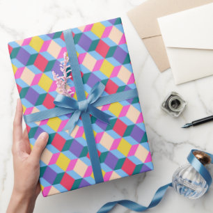 Papier Cadeau Papier enveloppant pour Noël. à damiers motif.