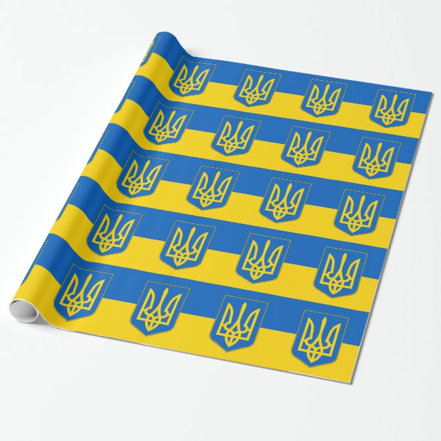 Papier Cadeau Papier enveloppé avec le drapeau de l'Ukraine (Déroulé)