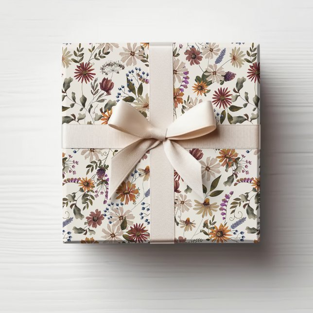 Papier Cadeau Papier Fleur sauvage d'automne (Fall Wildflower Wrapping Paper
)