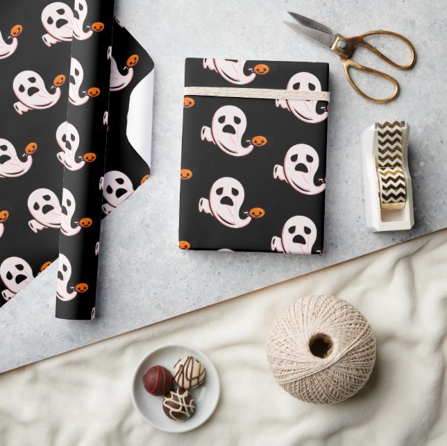 Papier Cadeau Papier Halloween Super Ghost Wrapper (Artisanat)