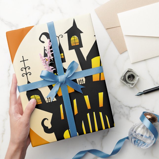Papier Cadeau Papier Hauné D'Enveloppement Maison Et Lune (Créateur téléchargé)