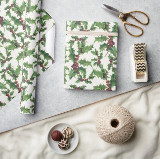 Papier Cadeau Papier ivoire de Noël blanc cassé